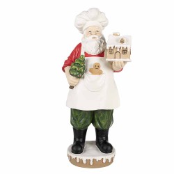 Clayre & Eef Figurine Père Noël 59 cm Blanc Rouge Plastique