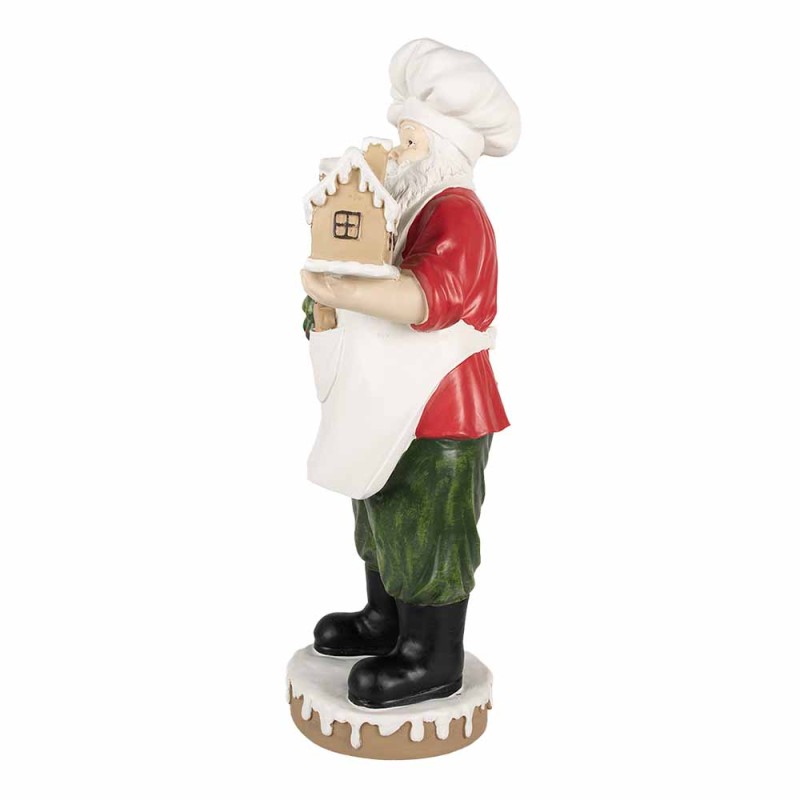 Clayre & Eef Statuetta Babbo Natale  59 cm Bianco Rosso  Plastica