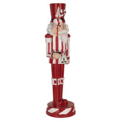 Clayre & Eef Figure de Noël Casse-noisette 61 cm Rouge Polyrésine