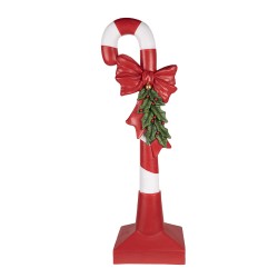 Clayre & Eef Kerstdecoratie Beeld Zuurstok 100 cm Rood Wit Polyresin