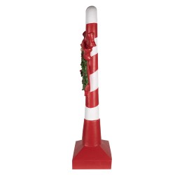 Clayre & Eef Kerstdecoratie Beeld Zuurstok 100 cm Rood Wit Polyresin