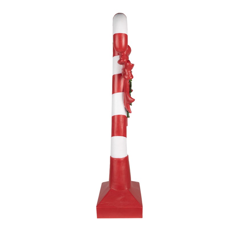 Clayre & Eef Kerstdecoratie Beeld Zuurstok 100 cm Rood Wit Polyresin