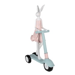 Clayre & Eef Figurine Lapin 62 cm Blanc Rose Polyrésine