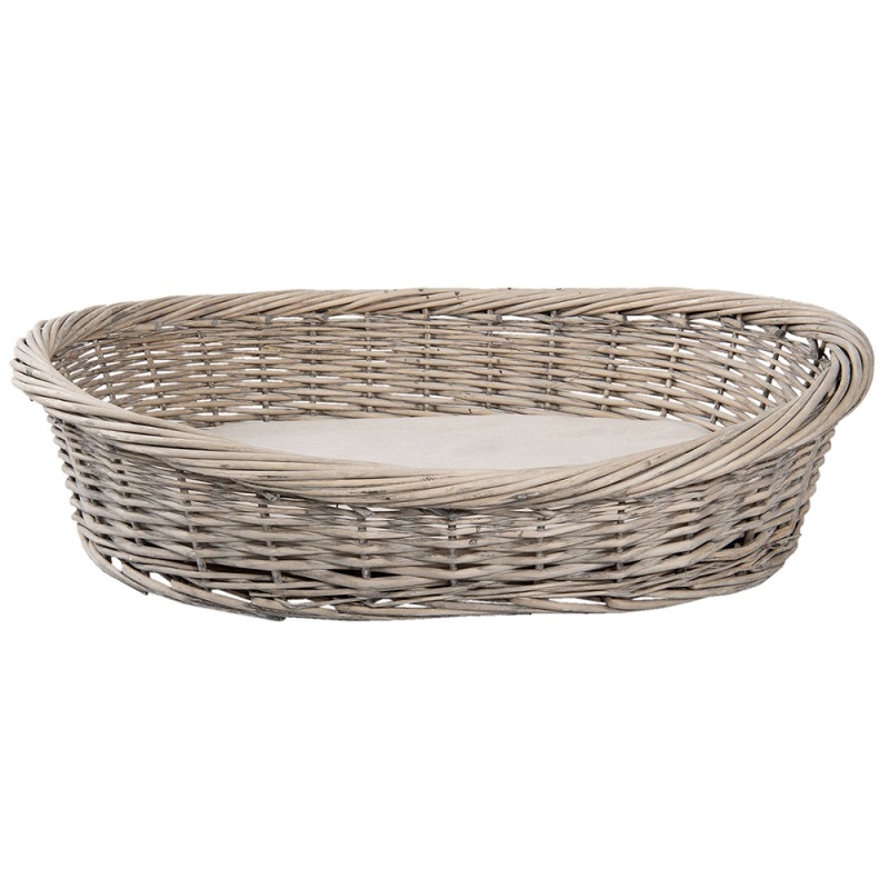 Clayre & Eef Cesta per cani 74x57x19 cm Grigio Rattan  Ovale