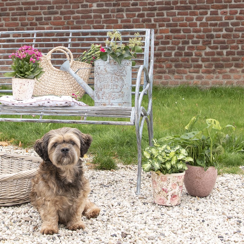 Clayre & Eef Hundekorb 74x57x19 cm Grau Rattan Oval