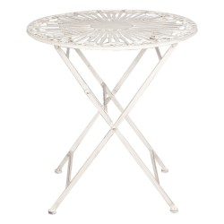 Clayre & Eef Bistro Set Bistro Table Bistro Chair Set of 3 White Iron