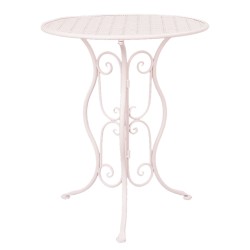 Clayre & Eef Bistro Set Bistro Table Bistro Chair Set of 3 Ø 60x70 White Iron