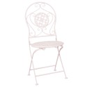 Clayre & Eef Bistro Set Bistro Table Bistro Chair Set of 3 Ø 60x70 White Iron