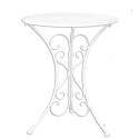 Clayre & Eef Ensemble bistro Table de bistrot Chaises bistrot set de 3 Ø 60x70 Blanc Fer