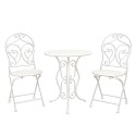 Clayre & Eef Bistro Set Bistro Table Bistro Chair Set of 3 Ø 60x70 Beige Iron