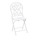 Clayre & Eef Ensemble bistro Table de bistrot Chaises bistrot set de 3 Ø 60x70 Blanc Fer