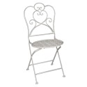 Clayre & Eef Bistro-Set Bistrotisch Bistrostuhl 3-Teilig Ø 70x75  Weiß Eisen