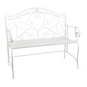 Clayre & Eef Banc de jardin 103x51x94 cm Blanc Fer Rectangle