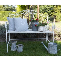 Clayre & Eef Panca da giardino 103x51x94 cm Bianco Ferro Rettangolo