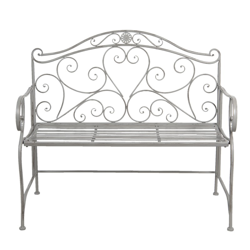 Clayre & Eef Garden Bench 103x51x94 cm Grey Iron Rectangle