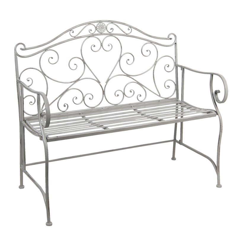 Clayre & Eef Garden Bench 103x51x94 cm Grey Iron Rectangle