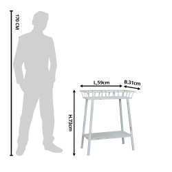 Clayre & Eef Plantentafel  59x31x73 cm Grijs Ijzer Rechthoek