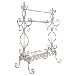 Clayre & Eef Towel Holder 65x40x93 cm White Iron