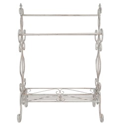 Clayre & Eef Portasciugamani 65x40x93 cm Bianco Ferro