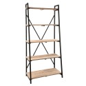 Clayre & Eef Boekenrek  90x47x191 cm Zwart Hout Ijzer Rechthoek