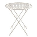 Clayre & Eef Bistro Set Bistro Table Bistro Chair Set of 3 Ø 70x77 cm White Iron Leaves