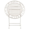 Clayre & Eef Bistro Set Bistro Table Bistro Chair Set of 3 Ø 70x77 cm White Iron Leaves