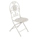 Clayre & Eef Bistro Set Bistro Table Bistro Chair Set of 3 Ø 70x76 cm White Iron