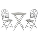 Clayre & Eef Ensemble bistro Table de bistrot Chaises bistrot set de 3 Ø 70x76 cm Gris Fer