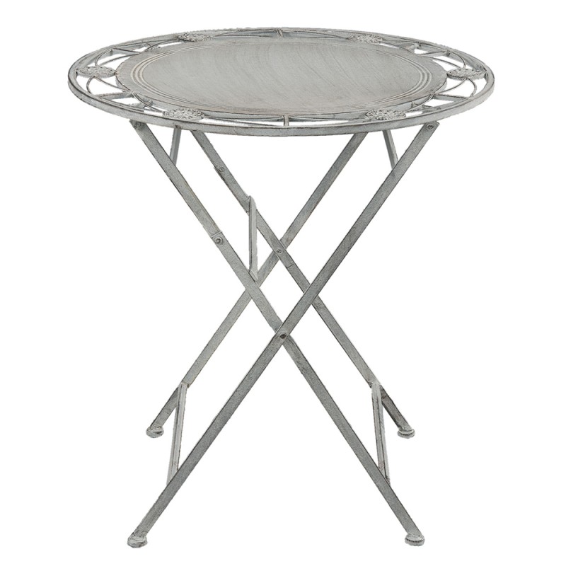 Clayre & Eef Ensemble bistro Table de bistrot Chaises bistrot set de 3 Ø 70x76 cm Gris Fer