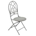 Clayre & Eef Bistro-Set Bistrotisch Bistrostuhl 3-Teilig Ø 70x76 cm Grau Eisen