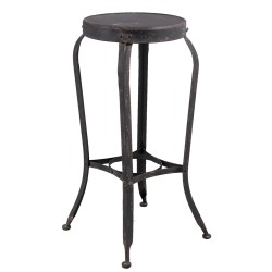 Clayre & Eef Bar Stool 37x37x72 cm Black Iron Round