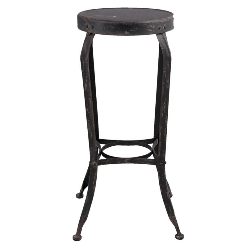 Clayre & Eef Bar Stool 37x37x72 cm Black Iron Round