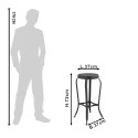 Clayre & Eef Bar Stool 37x37x72 cm Black Iron Round