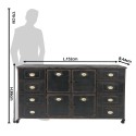 Clayre & Eef Chest of Drawers 152x44x86 cm Brown Iron Rectangle