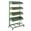 Clayre & Eef Scaffale per piante 71x40x133 cm Verde Ferro Rettangolo