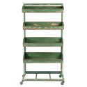 Clayre & Eef Scaffale per piante 71x40x133 cm Verde Ferro Rettangolo