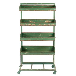 Clayre & Eef Scaffale per piante 71x40x133 cm Verde Ferro Rettangolo