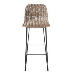 Clayre & Eef Bar Stool 40x40x93 cm Brown Rotan Iron