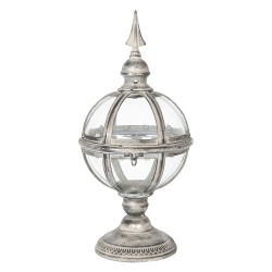 Clayre & Eef Lantern Ø 21x44 cm Silver colored Metal Round