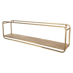 Clayre & Eef Wall Rack 70x13x20 cm Gold colored Metal Rectangle