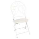 Clayre & Eef Ensemble bistro Table de bistrot Chaises bistrot set de 3 Ø 60x70 Blanc Fer