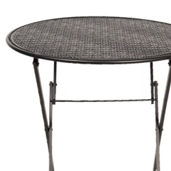 Clayre & Eef Ensemble bistro Table de bistrot Chaises bistrot set de 3 Ø 60x70 Noir Fer