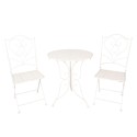 Clayre & Eef Bistro Set Bistro Table Bistro Chair Set of 3 Ø 60x70 White Iron