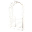 Clayre & Eef Arche de jardin avec porte 126x44x227 cm Blanc Fer Rond