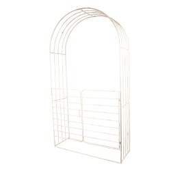 Clayre & Eef Garden Arch with Door 126x44x227 cm White Iron Round