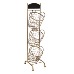 Clayre & Eef Basket Rack 30x25x98 cm Brown Iron Rectangle