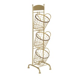 Clayre & Eef Scaffale e cesti 30x25x98 cm Color oro Ferro