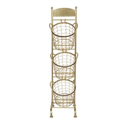 Clayre & Eef Scaffale e cesti 30x25x98 cm Color oro Ferro