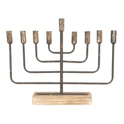 Clayre & Eef Candelabro 59x11x48 cm Color oro Ferro Legno Rettangolo