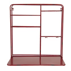 Clayre & Eef Scaffale da parete 59x33x63 cm Rosso Ferro Rettangolo